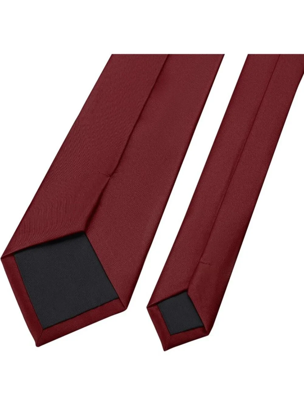 Men's Burgundy Solid Microfiber Plain Formal Silk Necktie For Business Dress Tie